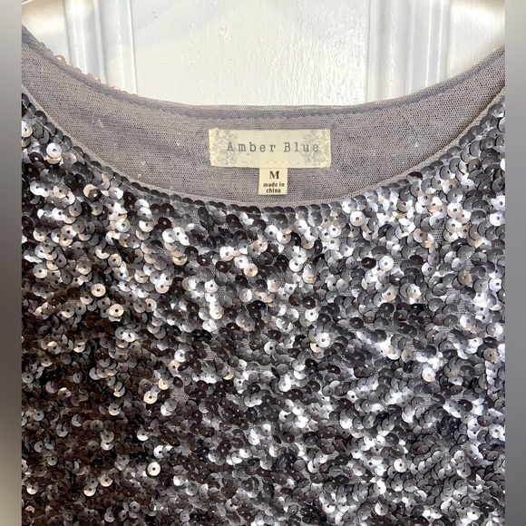 Amber Blue Gorgeous Silver Sequin Bodycon Stretch Tank Dress - Size M - Picture 4 of 5